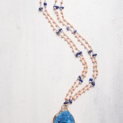 Azure Skies Geode Necklace