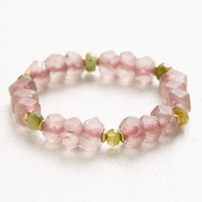 Pink Glass Stretch Bracelet