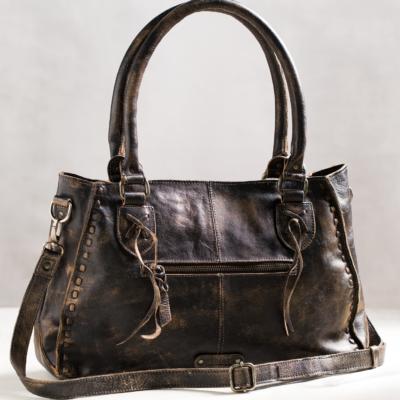 Small Distressed Leather Satchel